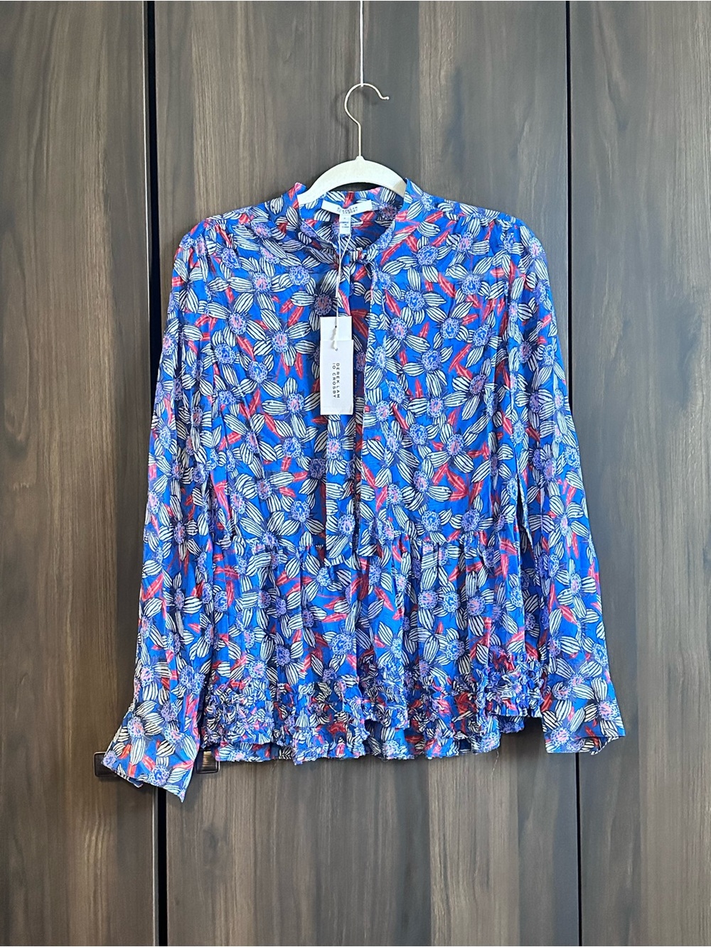 NWT Derek Lam 10 Crosby "Ailani" Ruffle long sleeve Blouse.